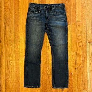 Dark wash straight leg jeans by BKE. Style Jake, size 30x30.